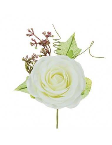 PuntoCasaStore 6 Pezzi Fiore Cream con Bacche 16 cm Diam. Fiore 6 cm Matrimonio Bomboniere Segnaposto
