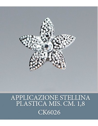 Confezione 50 pezzi, Bomboniera applicazione , plastica STELLINA, dimensione cm 2, per segnaposto, composizione confetti. (CK602