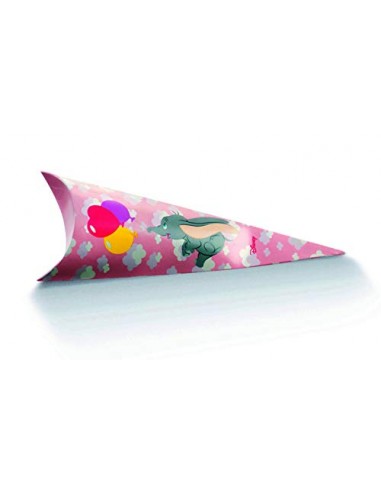 Formoso Bomboniera Scatola Cono Busta per Confetti Dumbo Disney Rosa h 19 cm Set 10 pz Art 68153