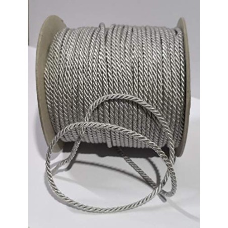 Nastro corda cordino 3 mm x 100 metri 3 capi Cordoncino (ARGENTO)
