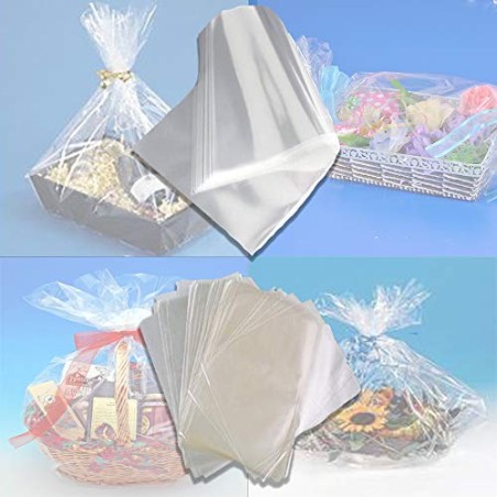 Palucart® 25 Fogli cellophane Trasparente per Confezioni 100 x 130 Carta cesti Trasparente