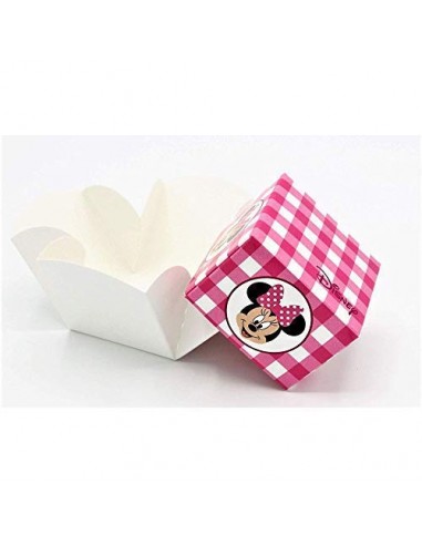 20 PZ Minnie Disney Party Scatola Fleur portaconfetti 5x5x5 cm Rosa