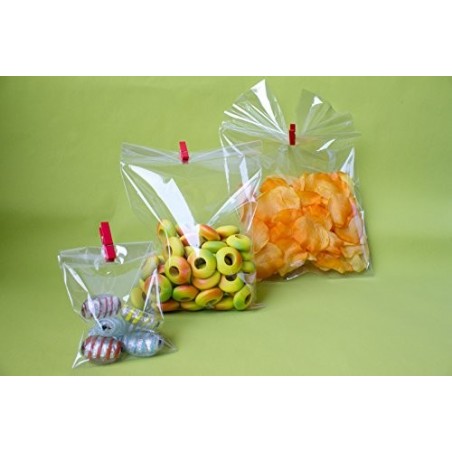 100 pz buste trasparenti cellophane sacchetti per alimenti | 12x18 cm