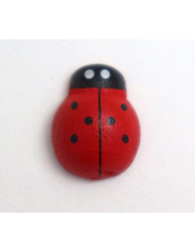24 pz coccinella legno grande adesiva 1,4x1,9...