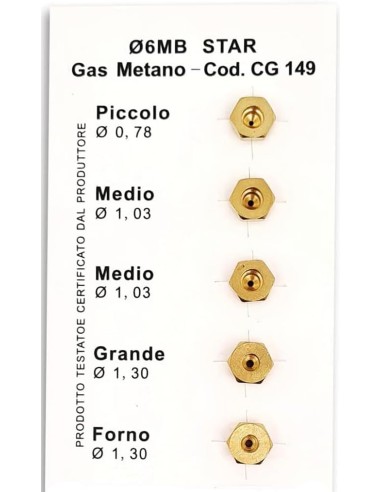 6 UGELLI UNIVERSALI A GAS METANO CUCINE GAS + CHIAVE A TUBO 6 / 7 2 MEDI