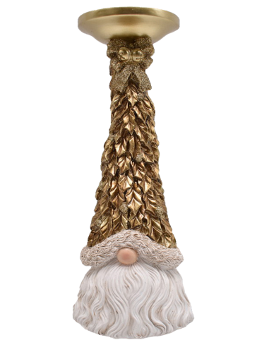 Porta candela oro con babbo natale in...