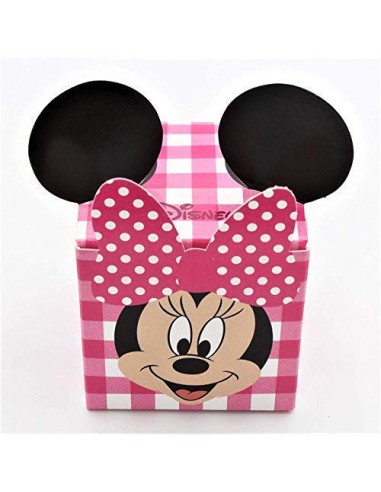 20X Minnie Disney Party Scatolina portaconfetti 5x5x5 cm Rosa bomboniera