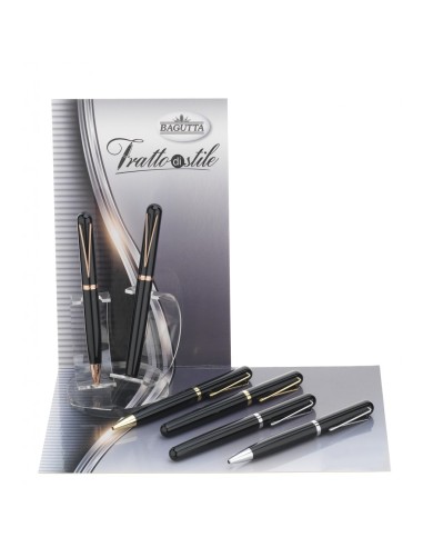 Penna roller nero finiture oro made in Italy