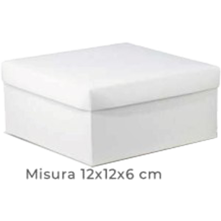 20 Pz Scatole bomboniere fondo coperchio 12x12x6 cm cartone bianco scatolina pieghevole portaconfetti fai da te