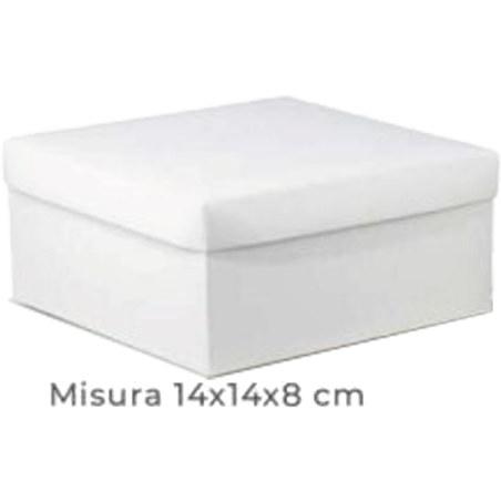 50 Pz Scatole bomboniere fondo coperchio 14x14x8 cm cartone bianco scatolina pieghevole portaconfetti fai da te