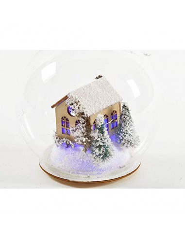 Publilancio srl Palla di Vetro nataliza con casa Casetta di Natale con Luce LED da 8 cm