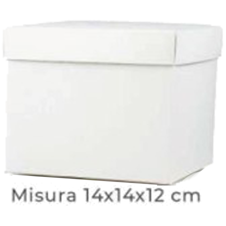 50 Pz Scatole bomboniere fondo coperchio 14x14x12 cm cartone bianco scatolina pieghevole portaconfetti fai da te