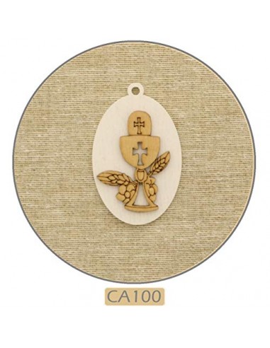 Formoso Bomboniera Decorazione Ciondolo Legno con Calice Comunione Set 12 Pezzi CA100