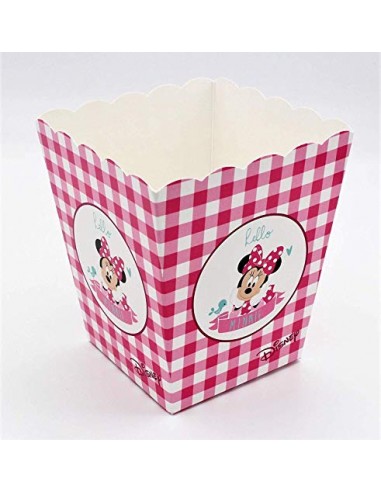 Scotton 10 Pezzi Minnie Disney Party Vaso per Confetti Dolci Popcorn 7x7x11 cm Rosa