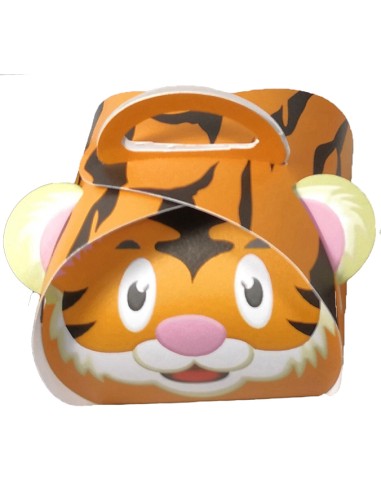 20 pz Scatoline Portaconfetti Animale Tigre...