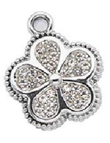 12 Pz Applicazione Fiore Silver in Metallo con...