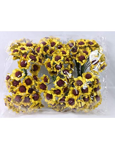 Confezione 144 pezzi-fiori, Bomboniera fiore mini girasole , x segnaposto, composizione confetti. (ck274)