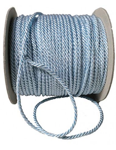 Nastro corda cordino 5 mm x 50 metri 3 capi Cordoncino (CELESTE)