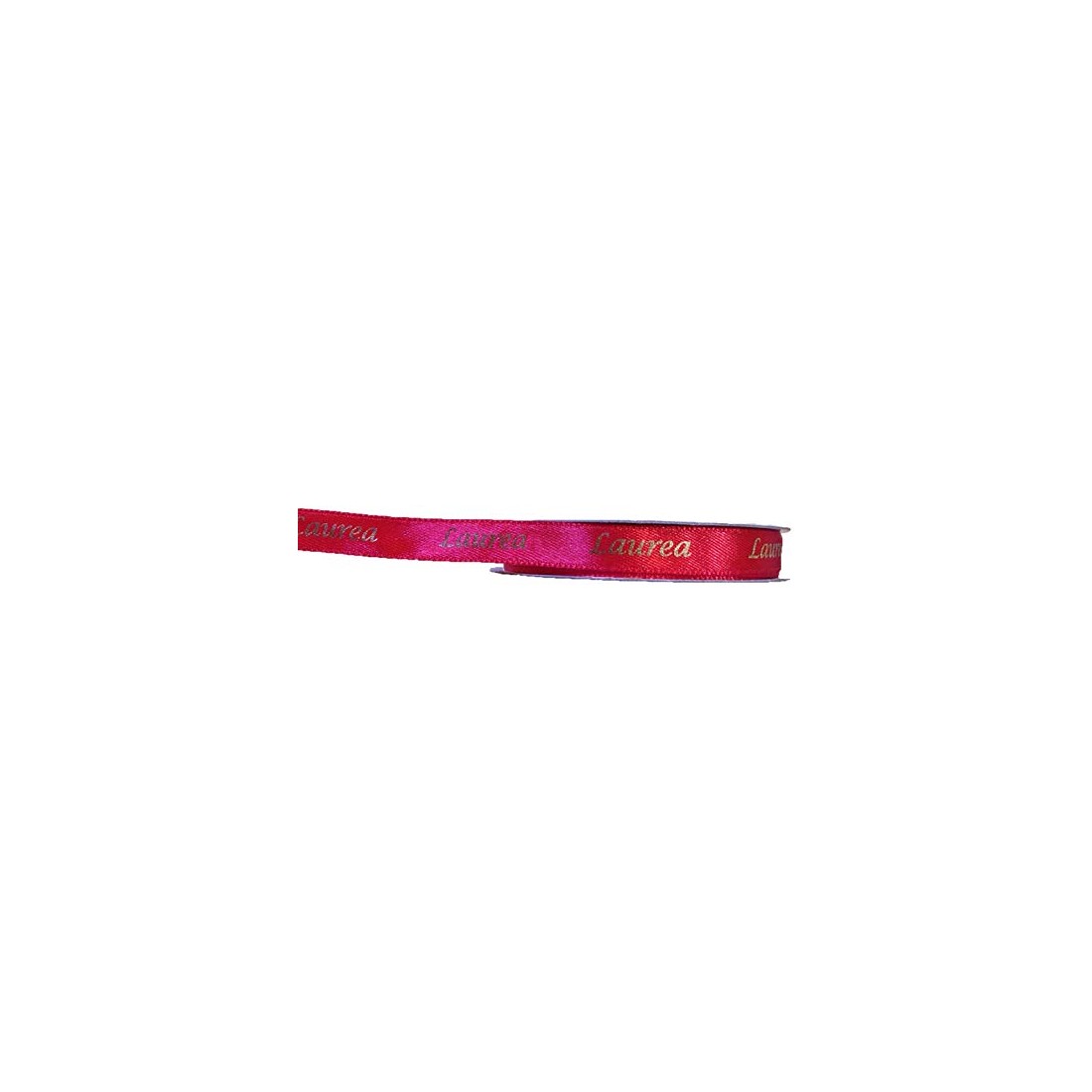 Nastro doppio raso 10 mm rotolo bobina 25mt rosso scritta LAUREA oro art DL1016