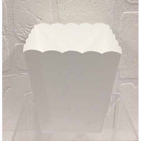 20 PZ Vaso in carta bianco portaconfetti confettata smerlato