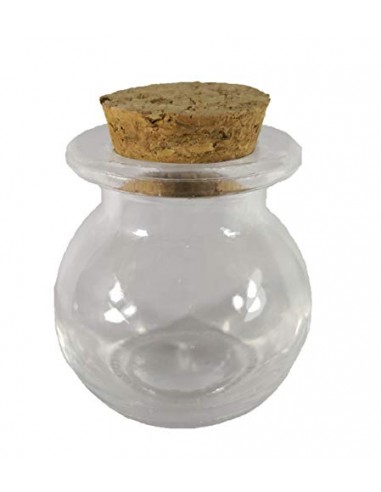 Bomboniera barattolo vetro con tappo in sughero, dimensione cm 5x5, portaconfetti (cksp02s-02w) (72 pezzi)