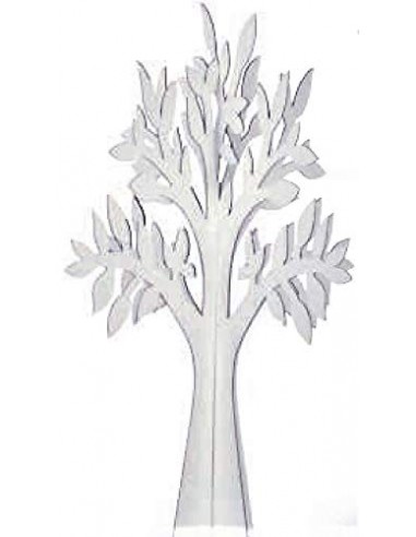 N.1 Albero Decorativo in Cartone Colore Bianco CM 58,5 Made in Italy ALLESTIMENTO Matrimonio Tableau Mariage E VETRINE