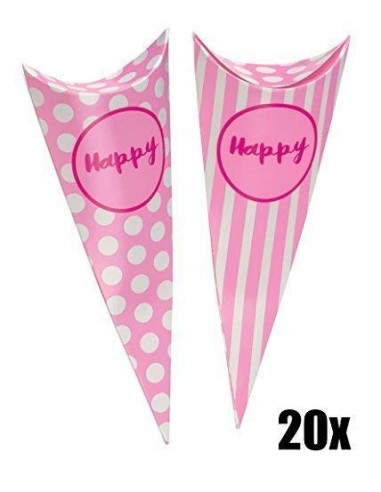 20 PZ Cono Party ROSA porta caramelle Linea Happy