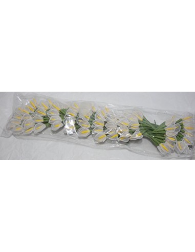 144 pezzi di calle finte con petali colorati in tessuto forellato fiori decorativi per bomboniere fai da te (1 kit bianco)