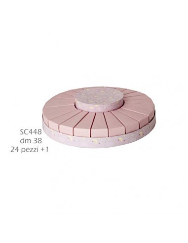 Bomboniera Decorazione Torta Rosa con 24 fette per Confetti Art SC448