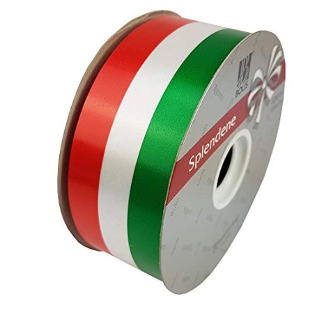 BOLIS  Nastrino Italia Tricolore 50 Mm X 100 M, Verde,Bianco e Rosso