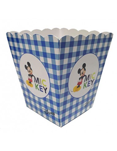 Scotton 10 Pezzi Topolino Disney Party Vaso per Confetti Dolci Popcorn 7x7x11 cm Blu