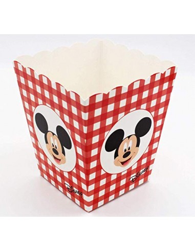 Scotton 10 Pezzi Topolino Mickey Disney Party Vaso per Confetti Dolci Popcorn 7x7x11 cm Rosso