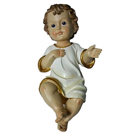 GESU' BAMBINO PRESEPE 20 cm STATUA BABY JESUS ADDOBBI NATALE bambinello