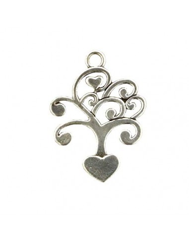 12X Ciondolo metallo albero della vita cuore 4cm decorazione bomboniera