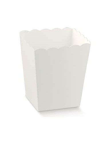 Diari Di Vita 10 SCATOLE Porta Confetti Caramelle Marshmallow in Cartone Colore Bianco 7 X 7 X 11 CM